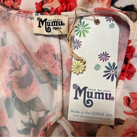NWT! Show Me Your MuMu Ibiza Pink Floral Cut-Out-Back Dress. Size Small. - Picture 11 of 13